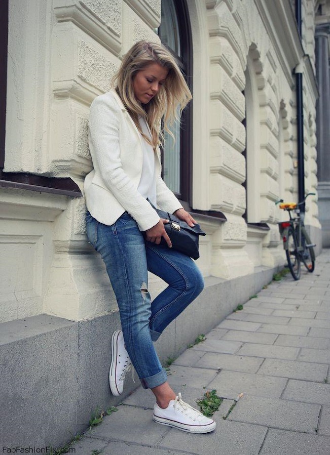 casual look with sneakers
